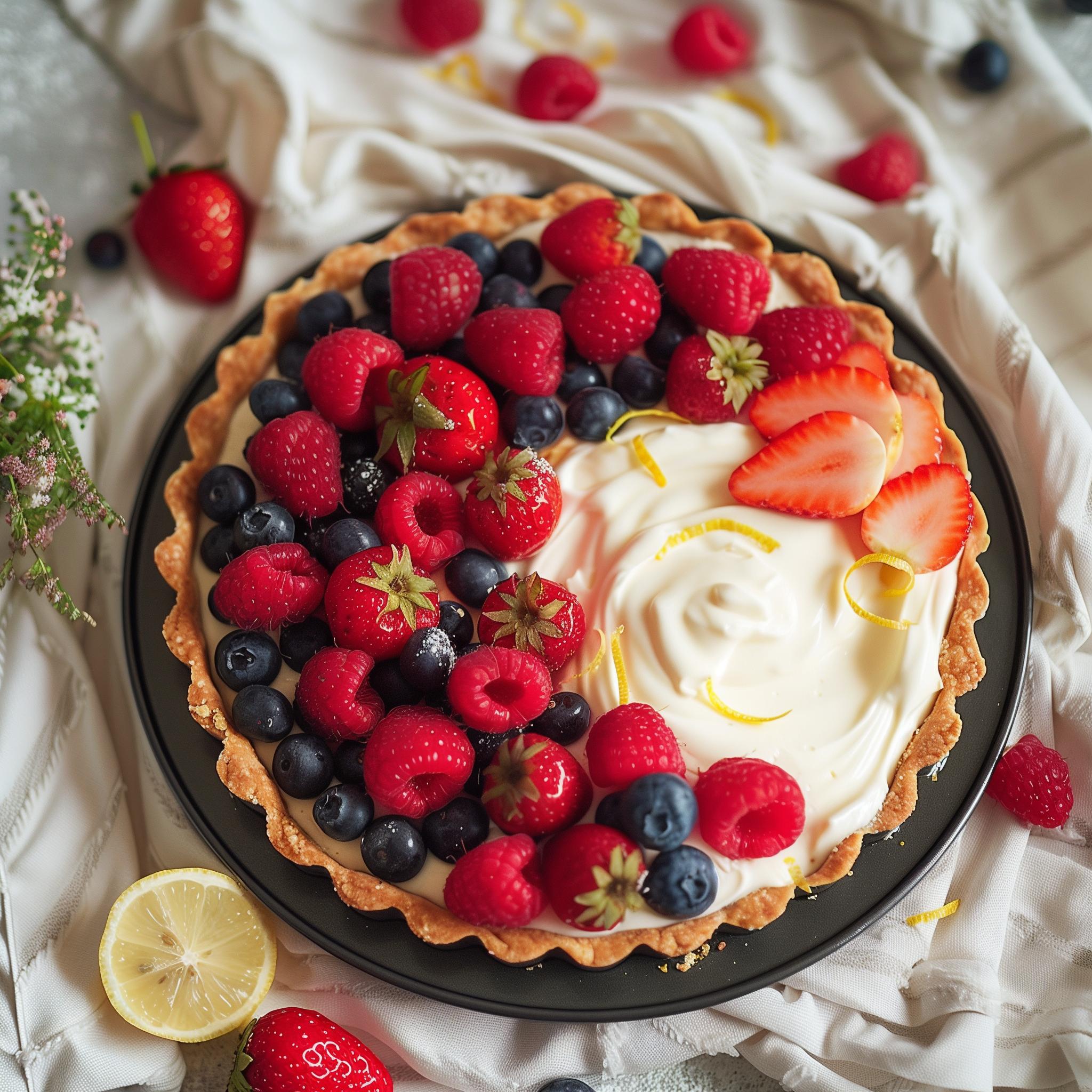 Tarte aux fruits rouges et mascarpone